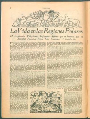 La vida en las regiones polares : El explorador Vilhajmur Stefansson afirma que es incierto que en aquellas regiones reine frío espantoso ni desolación