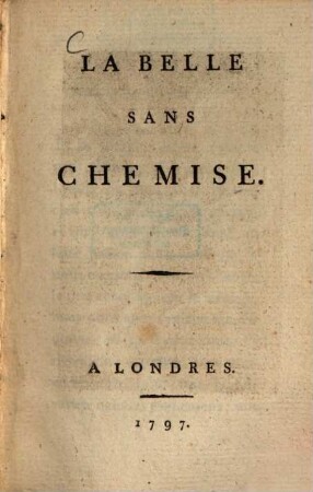 La Belle sans chemise