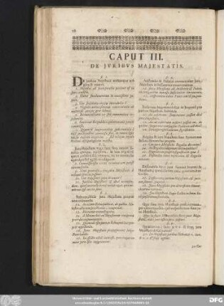 Caput III. De Iuribus Maiestatis.