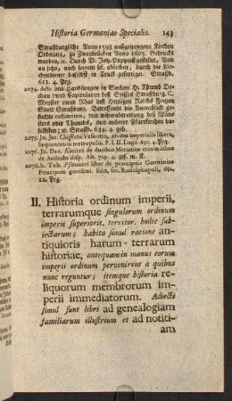 II. Historia ordinum imperii, terrarumque singulorum ordinum imperii superiorit...