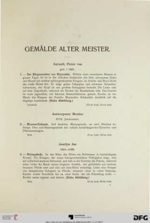 Gemälde alter Meister (Nr. 1-153)