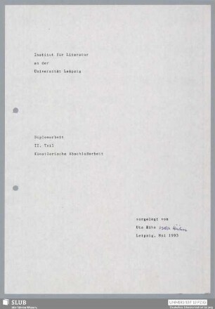 Künstlerische Abschlussarbeit