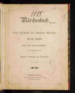 Märchenbuch : eine Auswahl der schönsten Märchen für die Jugend