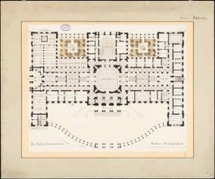 Reichsgericht, Leipzig: Grundriss unteres Hauptgeschoss 1:200