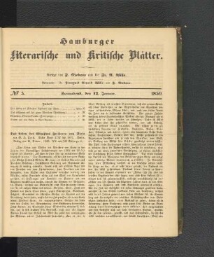 No. 5. 12. Januar 1850
