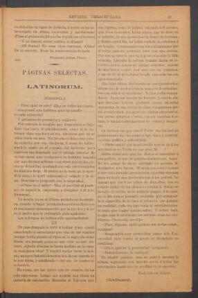 Latinorum. - [Continuación.] : Páginas selectas.