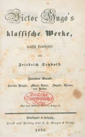 Bd. 2: Lucretia Borgia : Trauerspiel