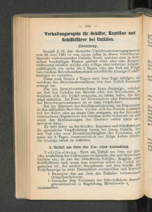 Verhaltungsregeln für Schiffer, Kapitäne und Schiffsführer bei Unfällen.