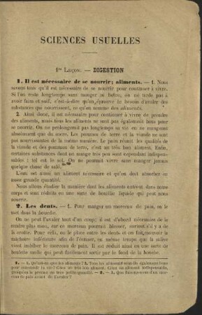 Sciences usuelles