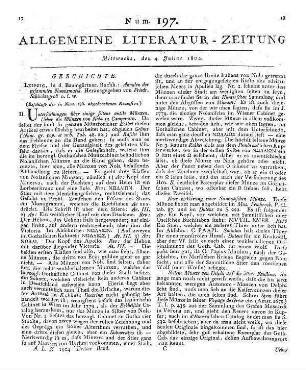 Magazin für das Kirchen- und Schulwesen besonders in Hessen und den angränzenden Ländern. [Bd. 1], H. 3-4. Hrsg. v. W. Münscher. Marburg: Krieger 1802