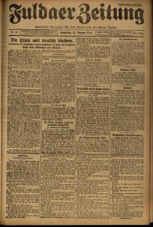 Ausgabe vom Samstag, den 12. Januar 1924.