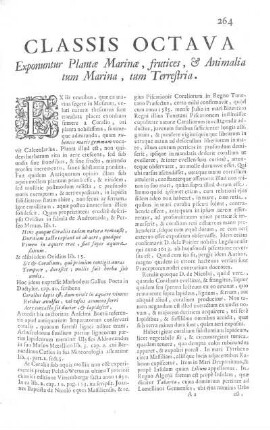 Classis Octava Exponuntur Plantae Marinae, fructies, & Animalia tum Marina, tum Terrestria