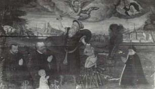 Epitaph, Opferung Isaaks mit Stifterfiguren