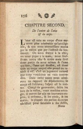 Capitre Second. De l'union de l'ame & du corps.