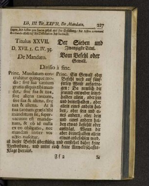 Titulus XXVII. De mandato.