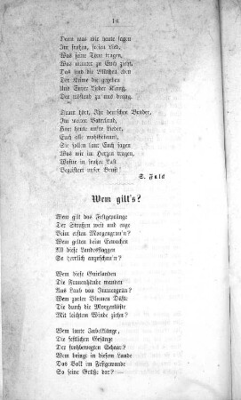 Wem gilt's?