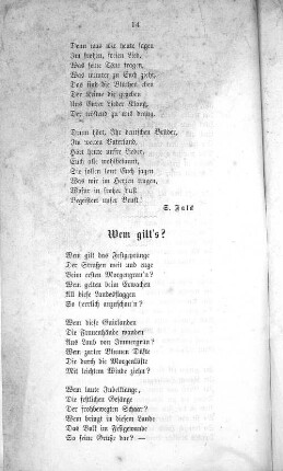 Wem gilt's?