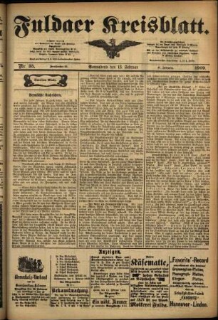 Zweite Ausgabe vom Samstag, den 13. Februar 1909.
