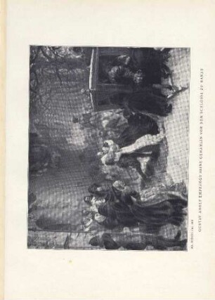 Gustav Adolf empfängt seine Gemahlin vor dem Schlosse zu Hanau. 1847