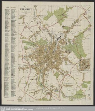 Karte : Plan von Chemnitz 1920