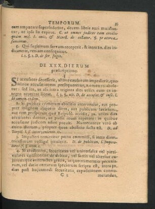 De XXX Dierum praescriptione.