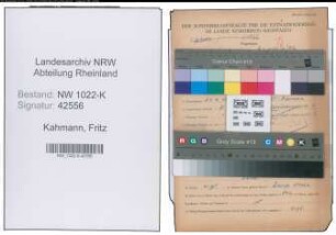 Entnazifizierung Fritz Kahmann , geb. 24.01.1908 ()