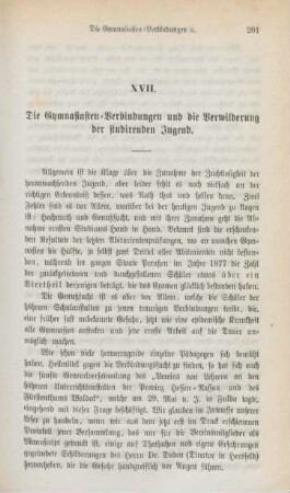 201-207 Die Gymnasiasten-Verbindungen und die Verwilderung der studirenden Jugend