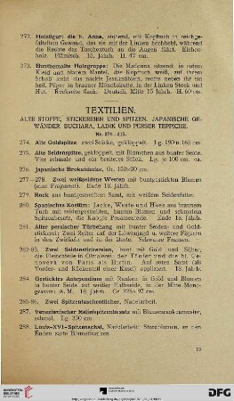Textilien (Nr. 274-315)