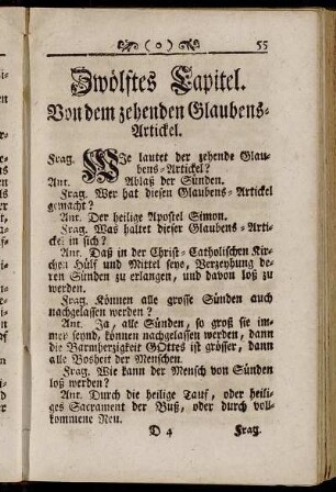 Zwölftes Capitel. Von dem zehenden Glaubens-Artickel