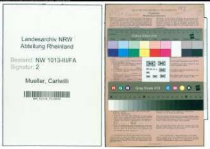 Entnazifizierung Carlwilli Mueller , geb. 04.07.1911 (Werbeleiter)