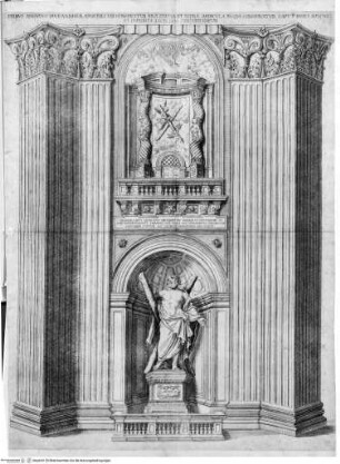 Basilicae veteris Vaticanae descriptio. (Auctore Romano. Cum notis Abbatis Pauli de Angelis, quibus accedit descriptio brevis novi templi Vaticani, necnon utriusque ichnographia) - Tav. 6 Roma, San Pietro in Vaticano, crociera, pilastro di S. Andrea