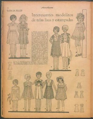Interesantes modelitos de telas lisas y estampadas [Dibujos] : Para la mujer