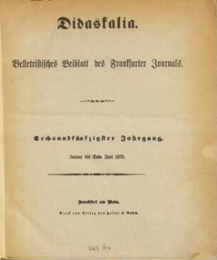 Didaskalia. 1878,1/6 = Jg. 56