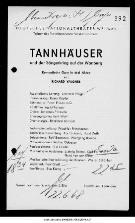 Tannhäuser und der Sängerkrieg auf der Wartburg