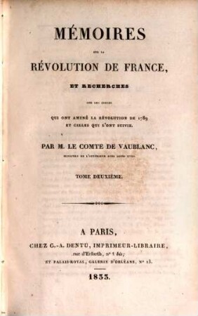 Mémoires sur la Révolution de France. T. 2