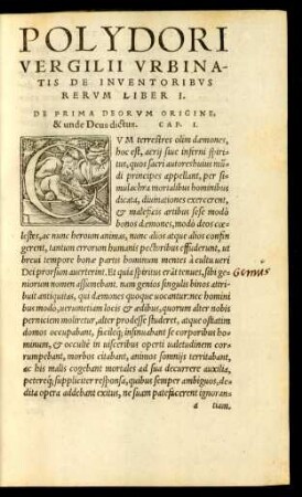 Polydori Vergilii Urbinatis De Inventoribus Rerum Liber I.