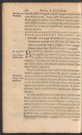 Vita S. Paterni Episcopi Abrincensis ...