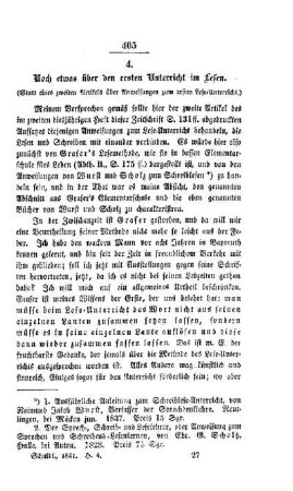 Noch etwas über den ersten Unterricht im Lesen