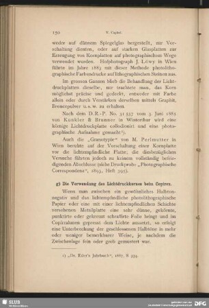 g) Die Verwendung des Lichtdruckkornes beim Copiren