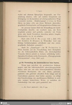 g) Die Verwendung des Lichtdruckkornes beim Copiren