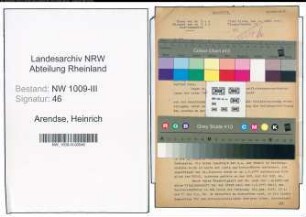 Entnazifizierung Heinrich Arendse , geb. 24.05.1906 (Magazinverwalter)