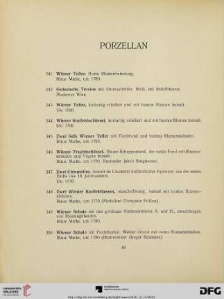 Porzellan (Nr. 341-451)