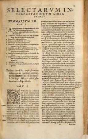 Selectarvm Interpretationvm Libri Tres Et De Redditibvs Ecclesiasticis Liber Vnvs