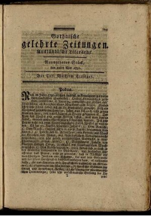 Neunzehntes Stück, den 10ten May 1792.