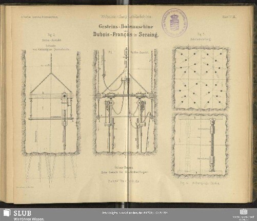 Gesteins-Bohrmaschine von Dubois-François in Seraing