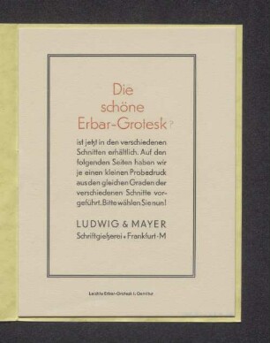 Leichte Erbar-Grotesk I. Garnitur
