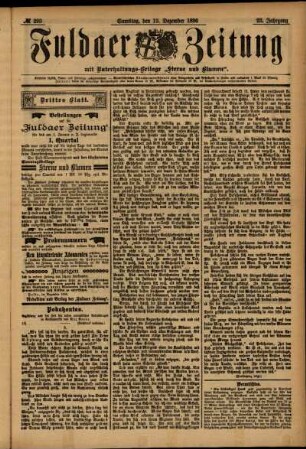 Dritte Ausgabe vom Samstag, den 19. Dezember 1896.