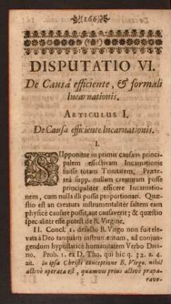 Disputatio VI. De Causa efficiente, & formali Incarnationis.
