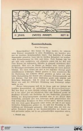 Hausmusikabende: eine Anregung