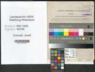 Entnazifizierung Josef Conradi , geb. 10.01.1890 (Studienrat)